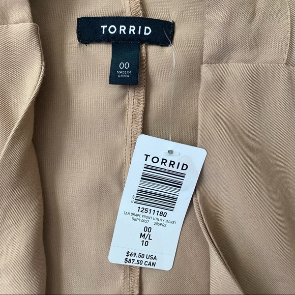 New Torrid Tan Anorak Jacket Shacket 00/10 - Picture 6 of 15